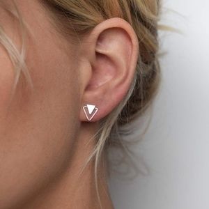 Silver Triangle Stud earrings